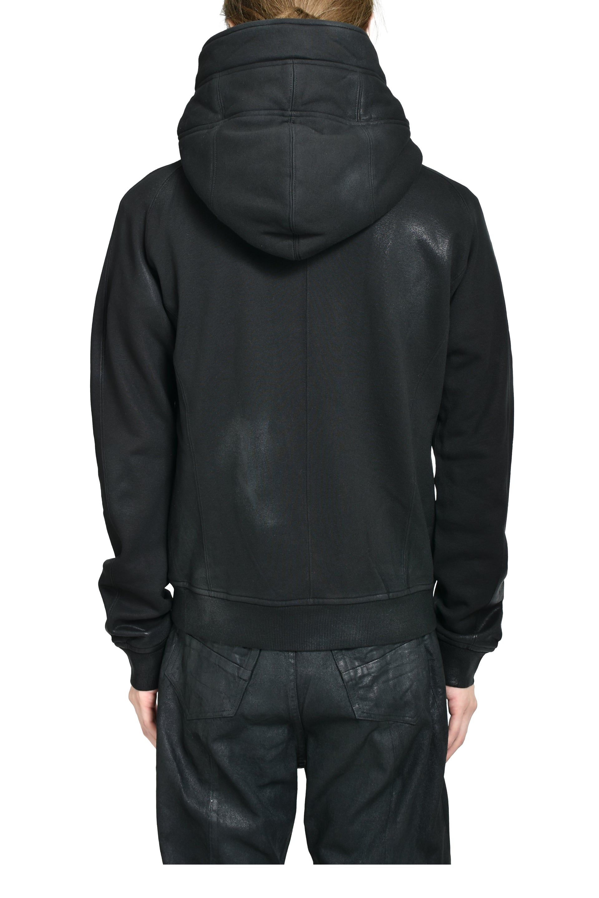 COATING ZIP UP HOODIE / BLK WAX