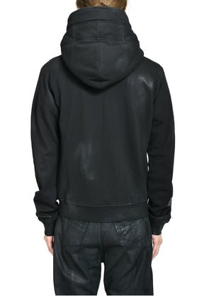 COATING ZIP UP HOODIE / BLK WAX 