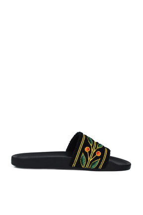 MENS EMBROIDERED TERRY SLIDER / EMBROIDERED TERRY
