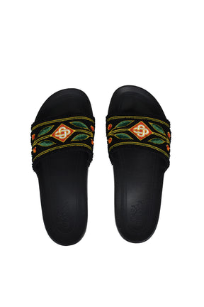 MENS EMBROIDERED TERRY SLIDER / EMBROIDERED TERRY