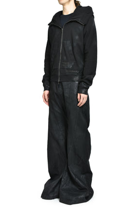 COATING ZIP UP HOODIE / BLK WAX 