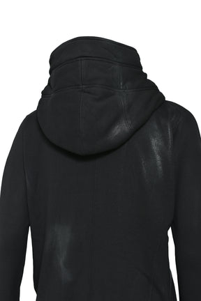 COATING ZIP UP HOODIE / BLK WAX 