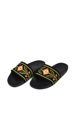 MENS EMBROIDERED TERRY SLIDER / EMBROIDERED TERRY