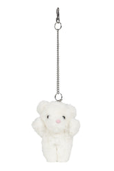 TEDDY BEAR KEYCHAIN WOVEN / WHT