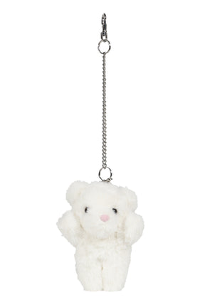 TEDDY BEAR KEYCHAIN WOVEN / WHT