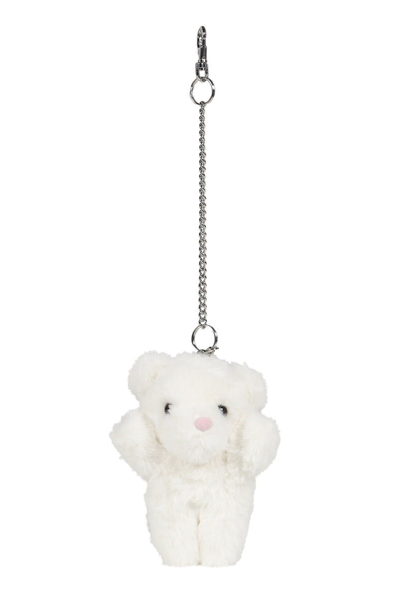 VAQUERA ヴァケラ FW25 TEDDY BEAR KEYCHAIN WOVEN / WHT