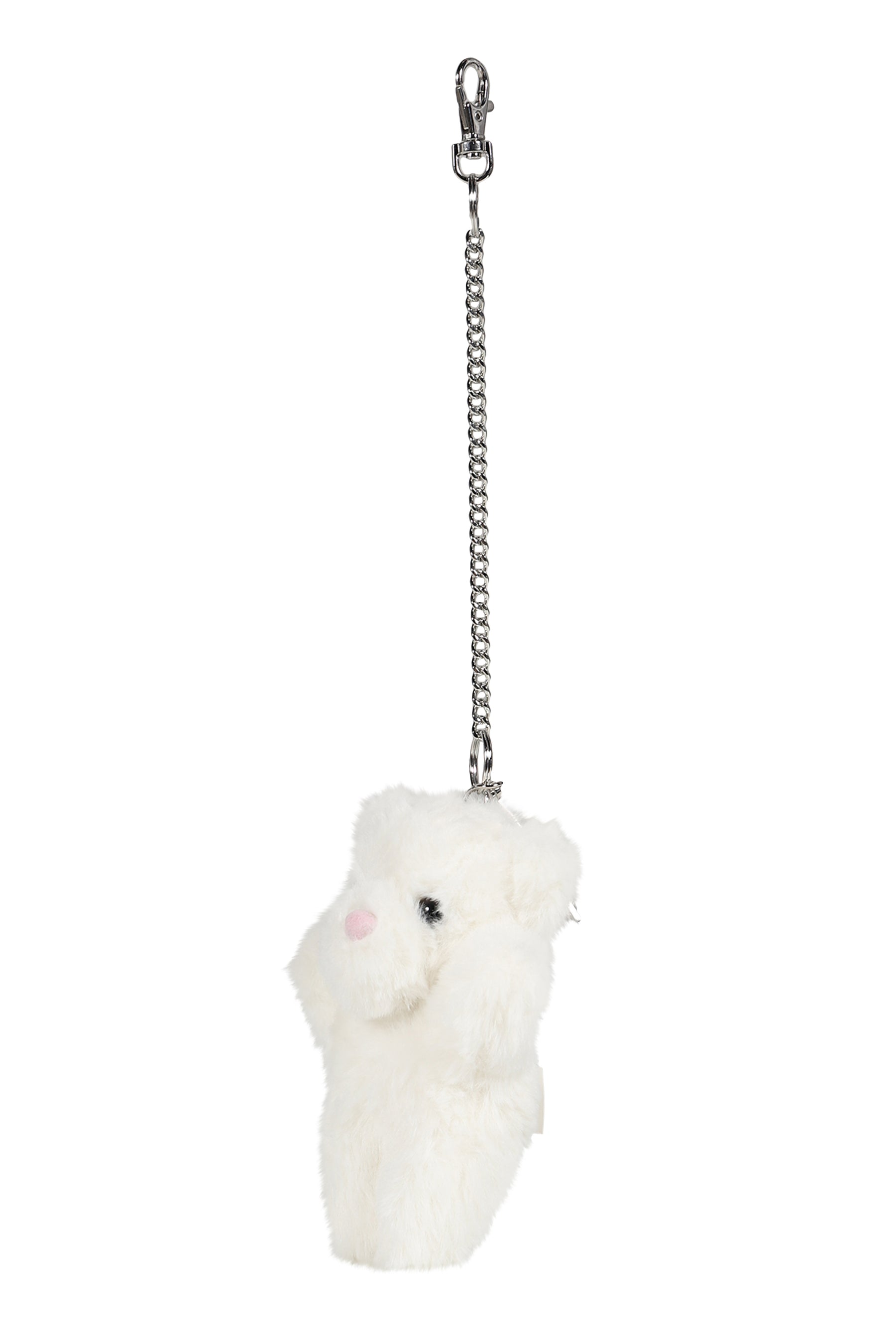 TEDDY BEAR KEYCHAIN WOVEN / WHT