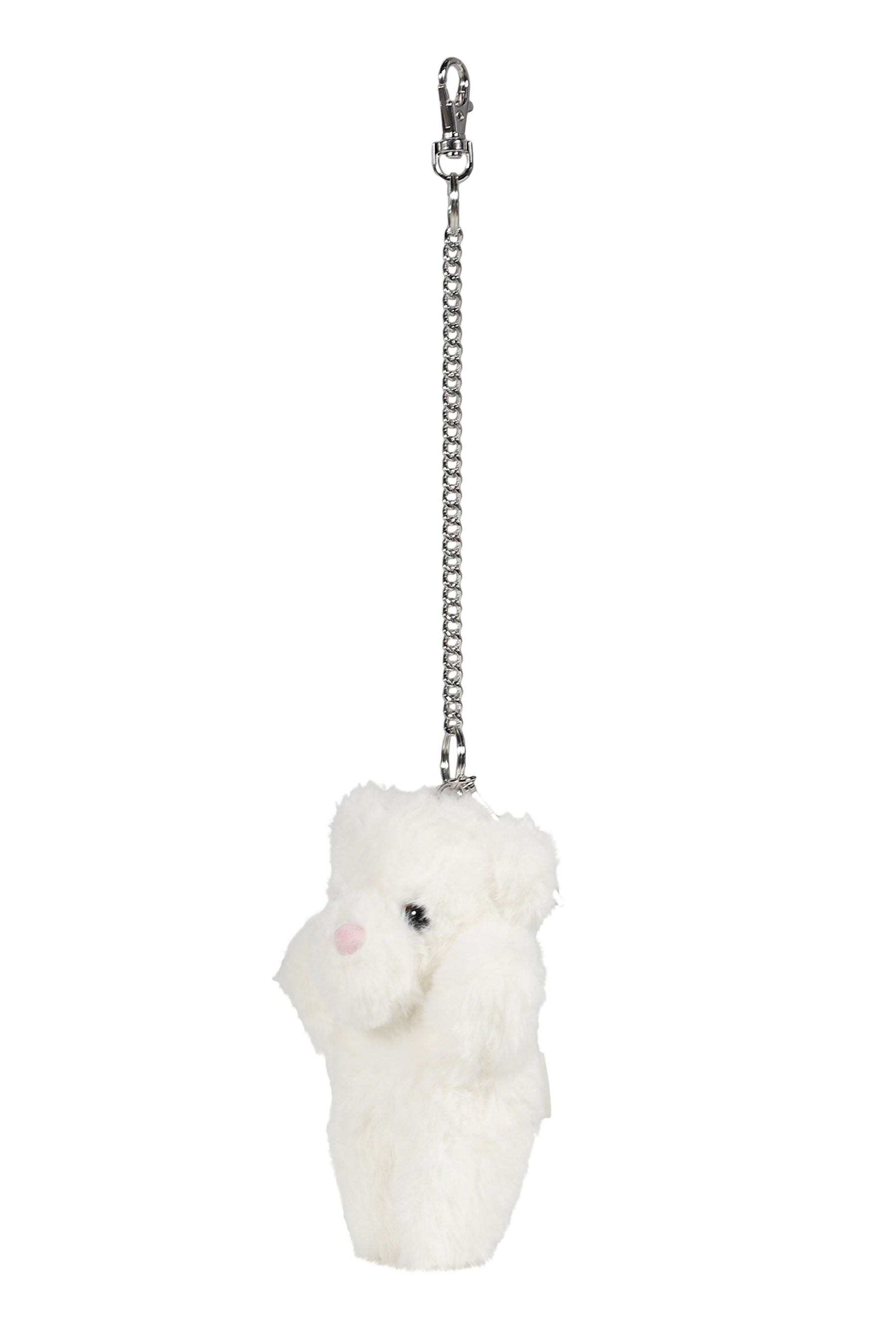 TEDDY BEAR KEYCHAIN WOVEN / WHT