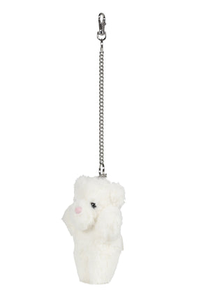 TEDDY BEAR KEYCHAIN WOVEN / WHT