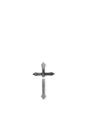 CRACKED CROSS SILVER LARGE PIERCE / SIL