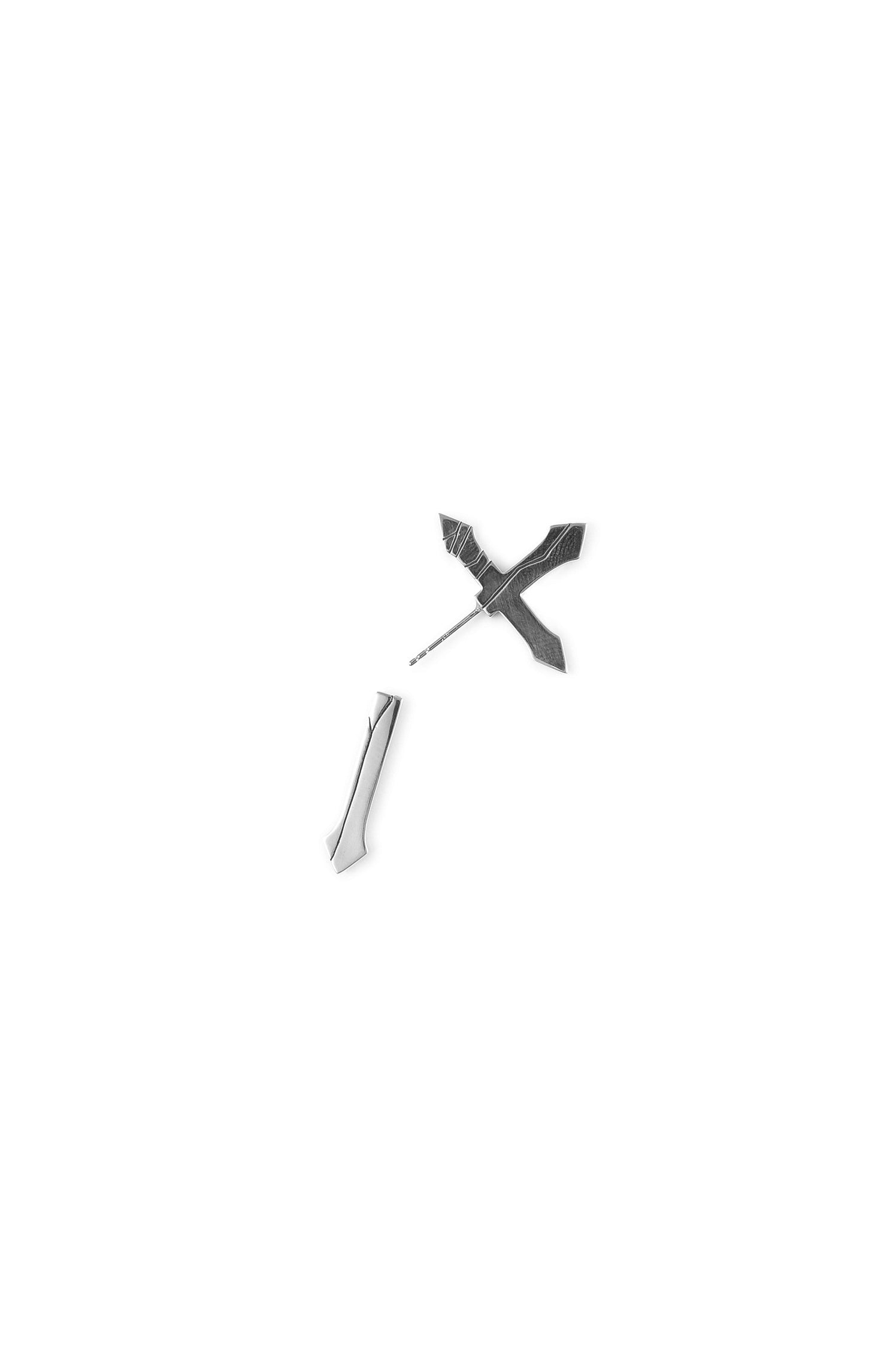 CRACKED CROSS SILVER LARGE PIERCE / SIL