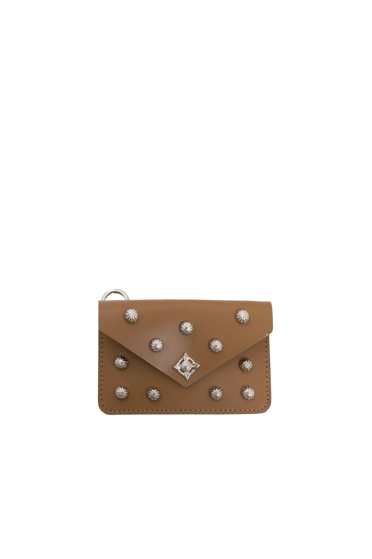 LEATHER POUCH SQUARE / CAMEL