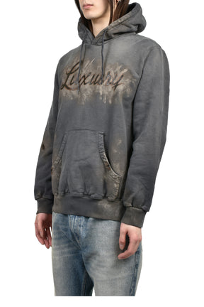 doublet LUXUARY MUD PAINT HOODIE / BLK