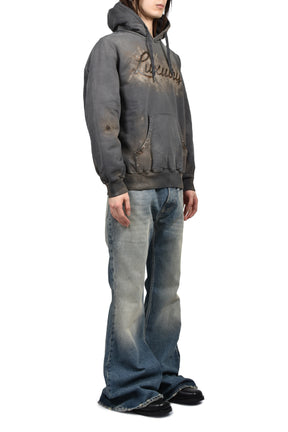 doublet LUXUARY MUD PAINT HOODIE / BLK