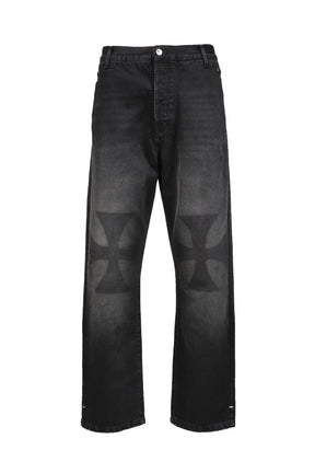 CROSS PATCH BAGGY JEANS / VINTAGE BLK