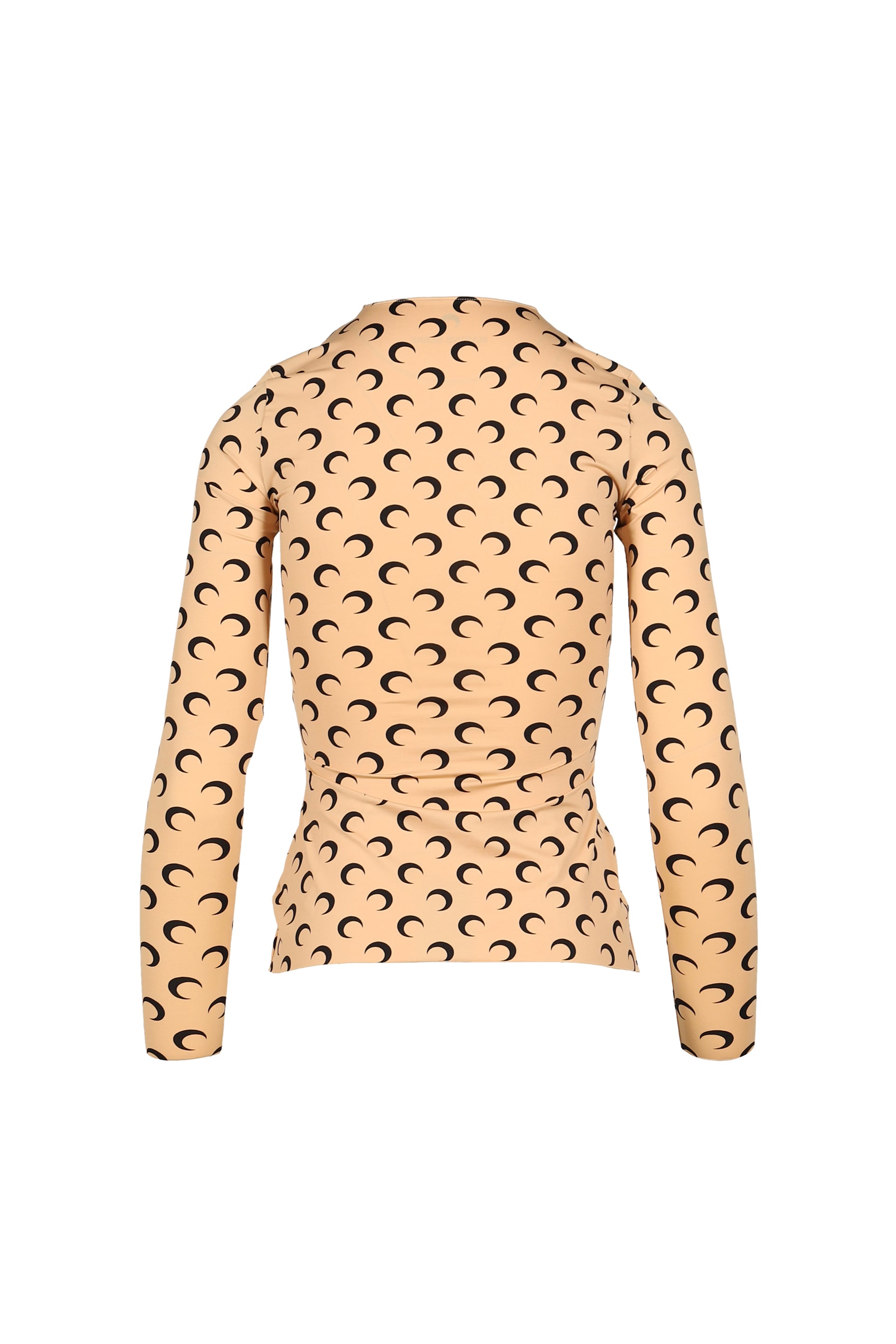 MOON PRINTED JERSEY LS CREWNECK TOP / TAN