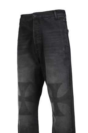CROSS PATCH BAGGY JEANS / VINTAGE BLK
