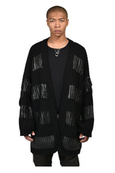 NOIR WAXED MEGA CARDIGAN / WAXED BLK