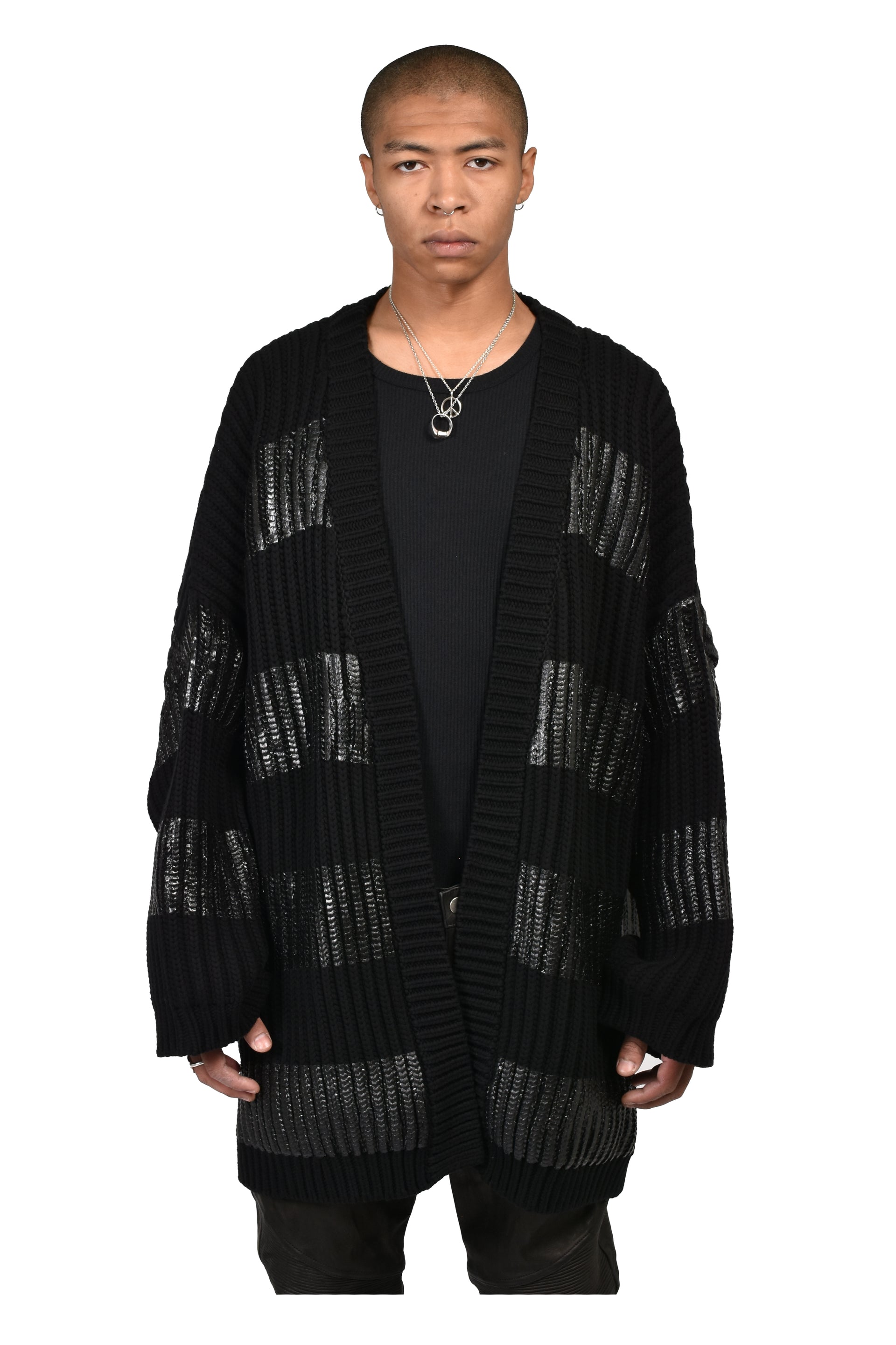 NOIR WAXED MEGA CARDIGAN / WAXED BLK