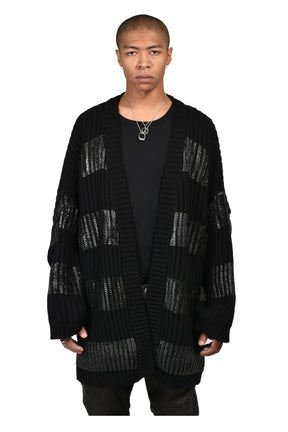 NOIR WAXED MEGA CARDIGAN / WAXED BLK