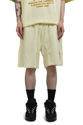 RACE HERRINGBONE SHORT / WHT 