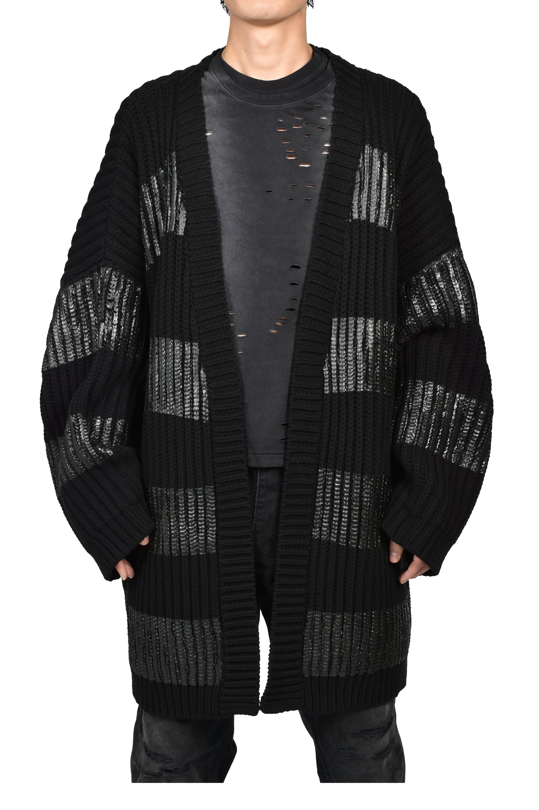 NOIR WAXED MEGA CARDIGAN / WAXED BLK