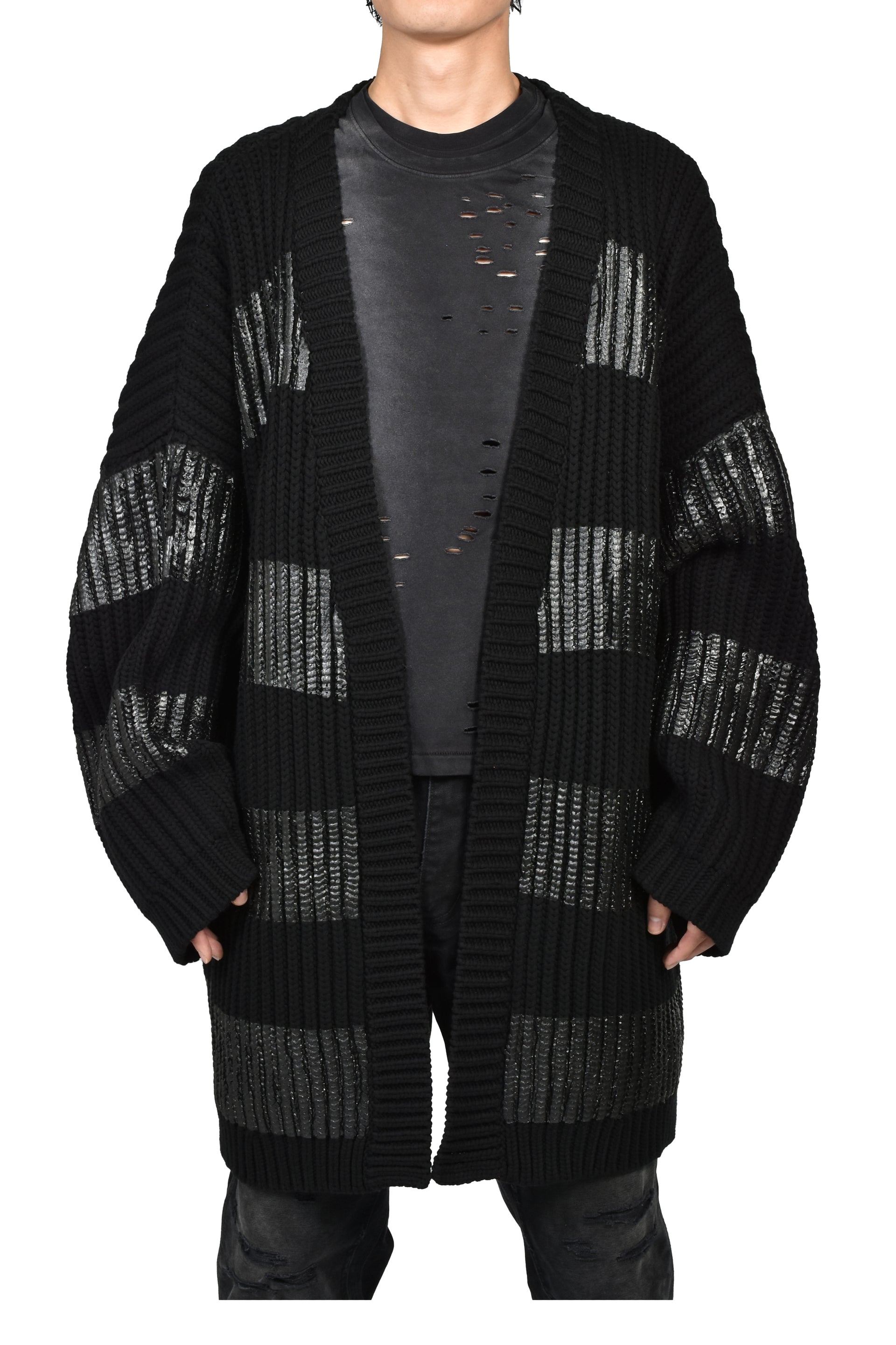 NOIR WAXED MEGA CARDIGAN / WAXED BLK