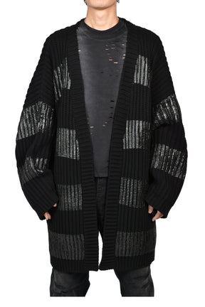 NOIR WAXED MEGA CARDIGAN / WAXED BLK