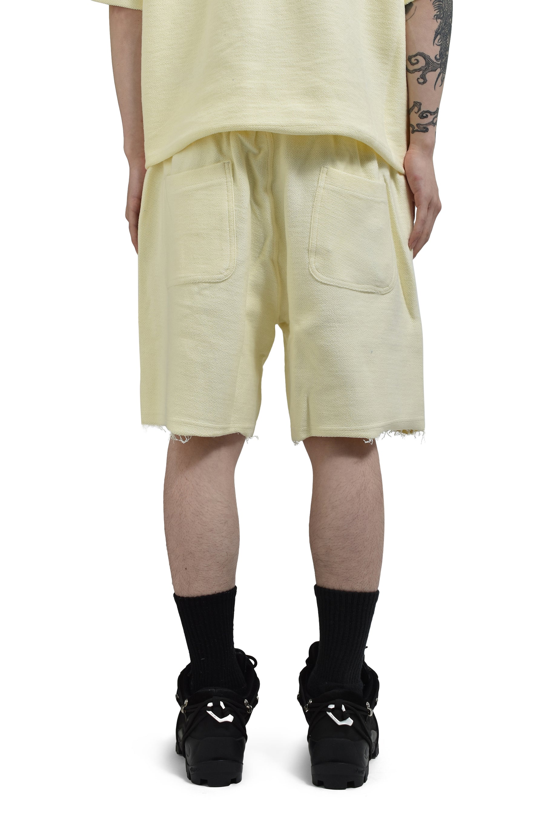 RACE HERRINGBONE SHORT / WHT 