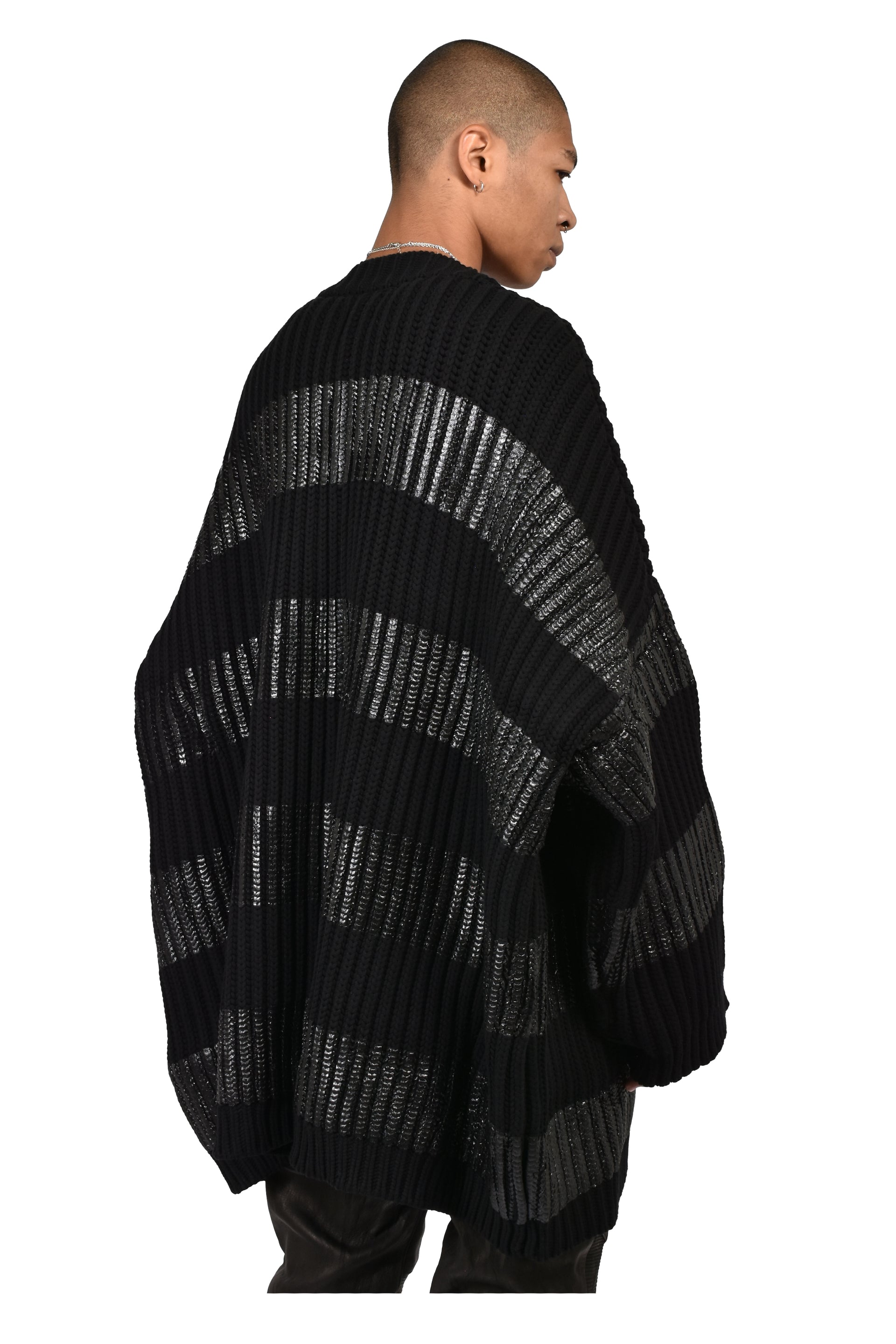 NOIR WAXED MEGA CARDIGAN / WAXED BLK