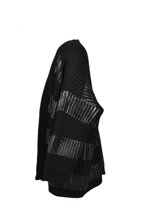 NOIR WAXED MEGA CARDIGAN / WAXED BLK