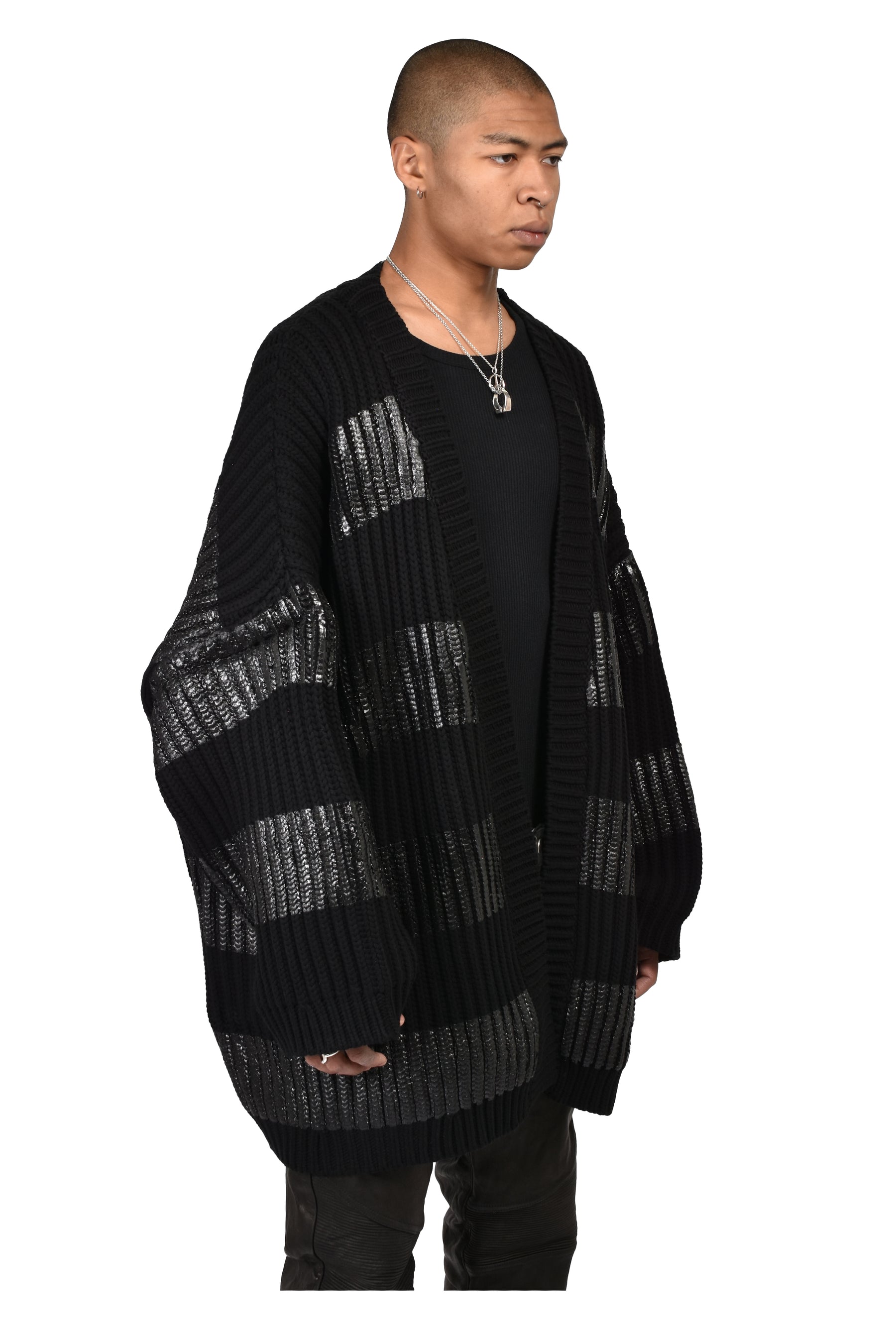NOIR WAXED MEGA CARDIGAN / WAXED BLK