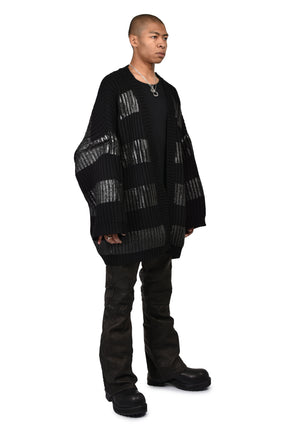 NOIR WAXED MEGA CARDIGAN / WAXED BLK