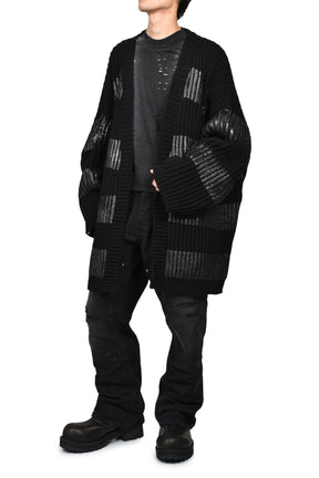 NOIR WAXED MEGA CARDIGAN / WAXED BLK