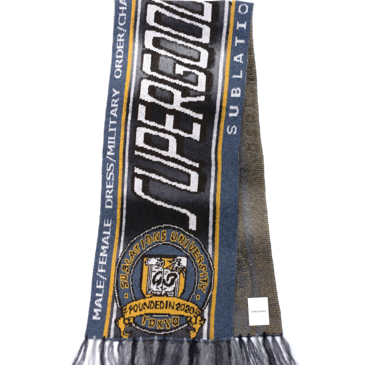 KASURI JACQUARD FOOTBALL SCARF .10 / ASH BLK