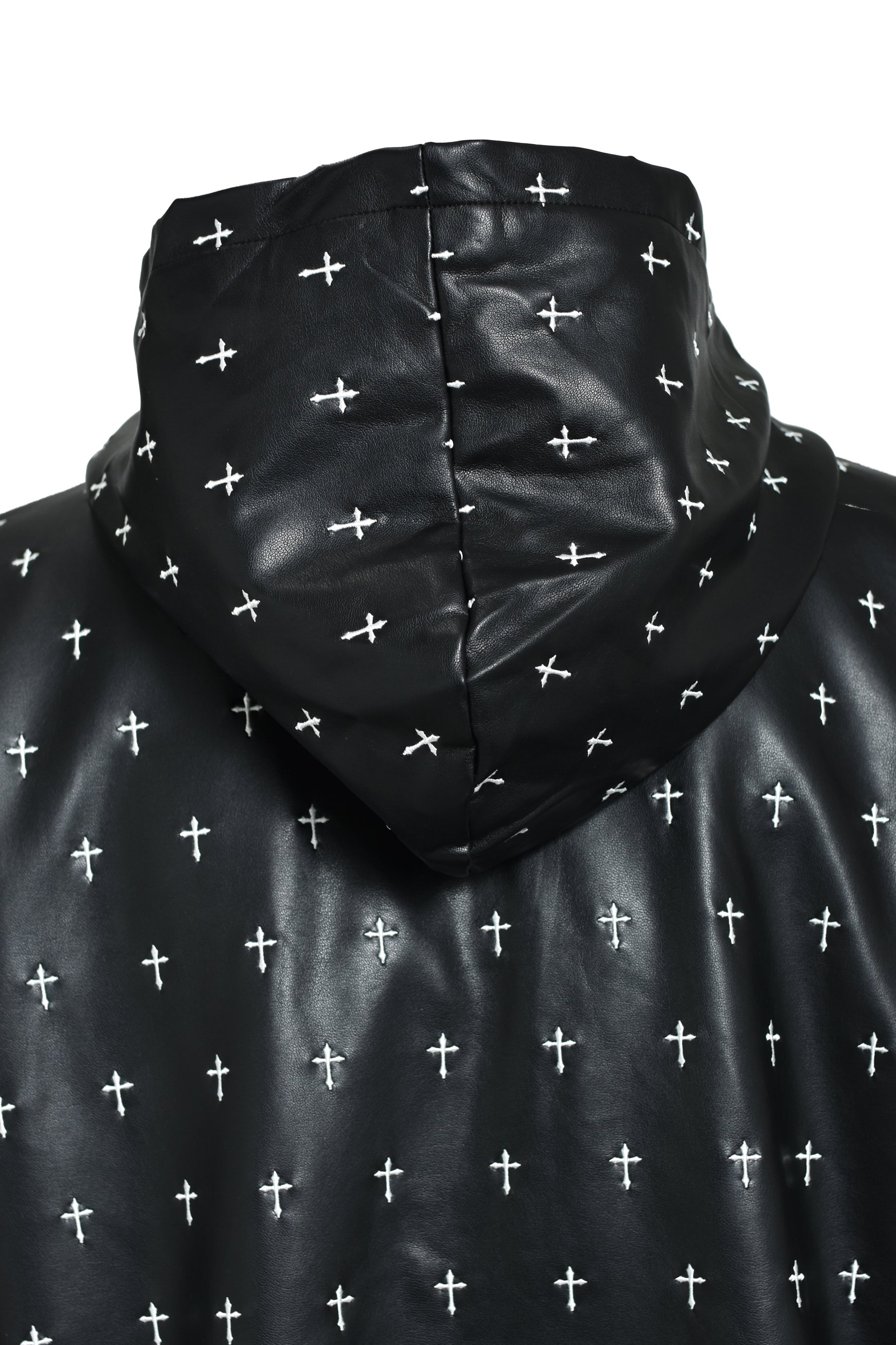 ALLOVER CROSS ZIP-UP HOODIE / BLK
