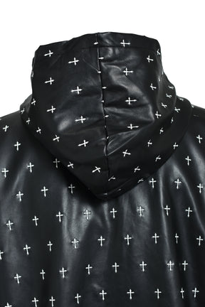 ALLOVER CROSS ZIP-UP HOODIE / BLK