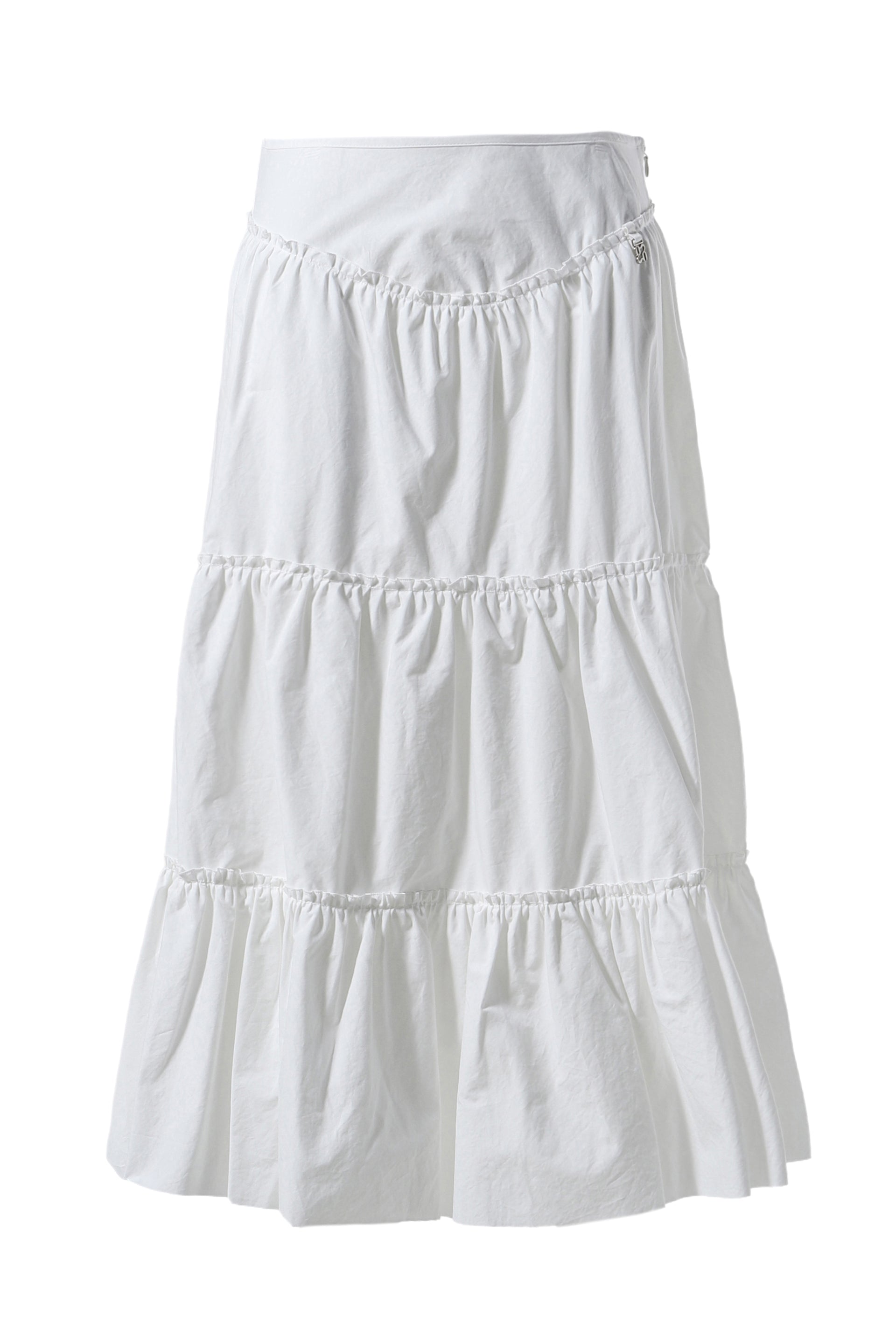 GLOWNY RODEO TIERED RUFFLE SKIRT  / WHT
