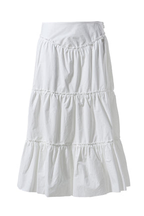 RODEO TIERED RUFFLE SKIRT  / WHT