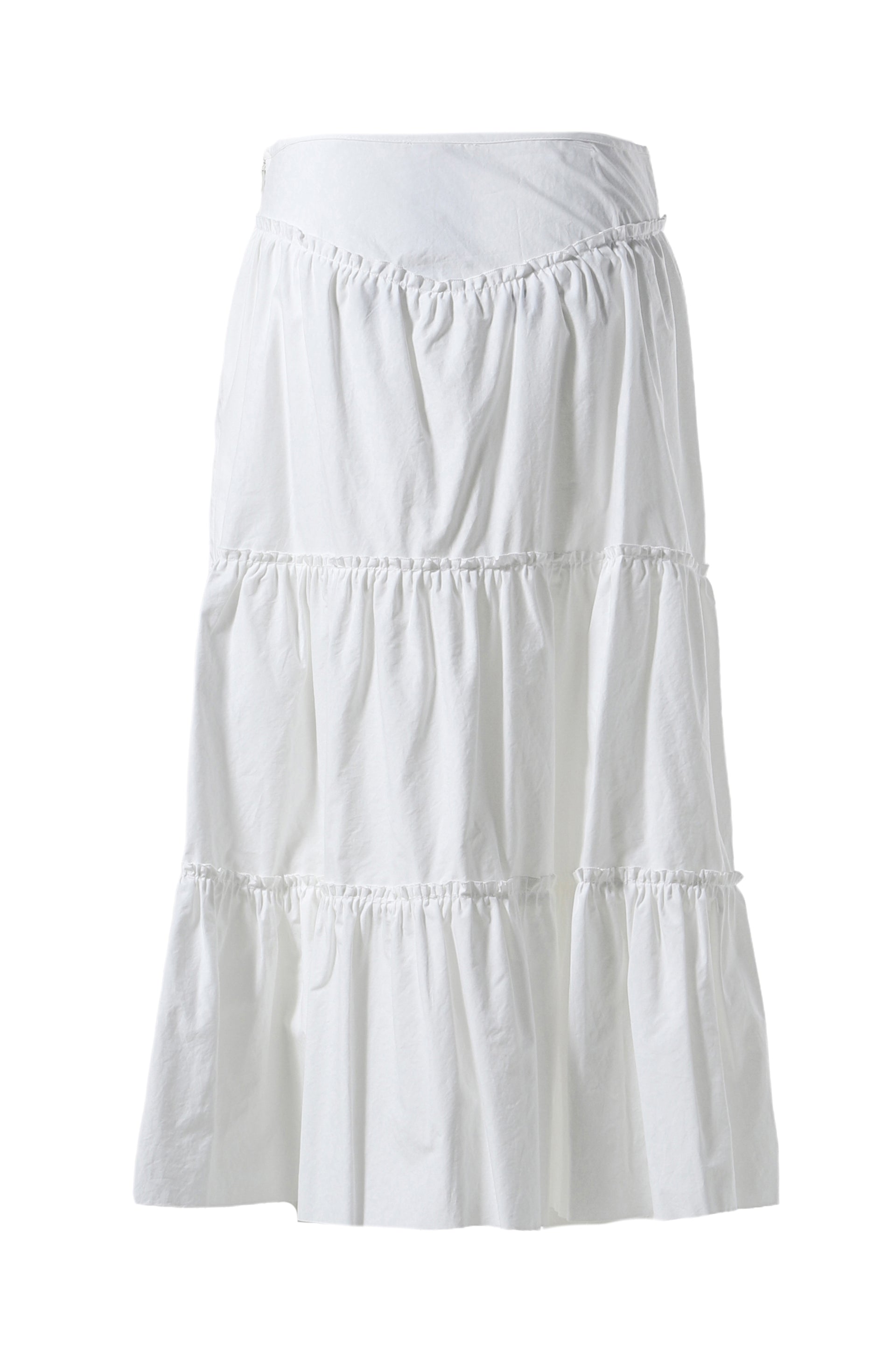 GLOWNY RODEO TIERED RUFFLE SKIRT  / WHT
