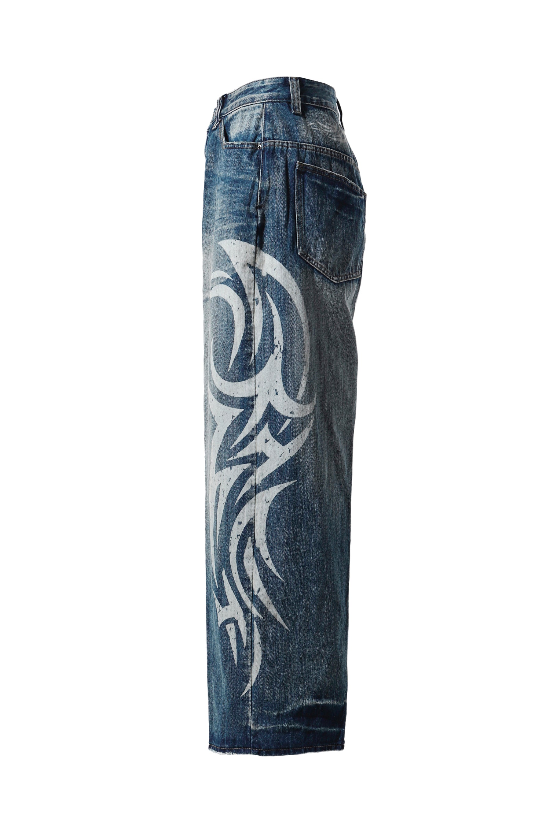 TATTOO PRINT XL COLOSSUS JEANS / BLU