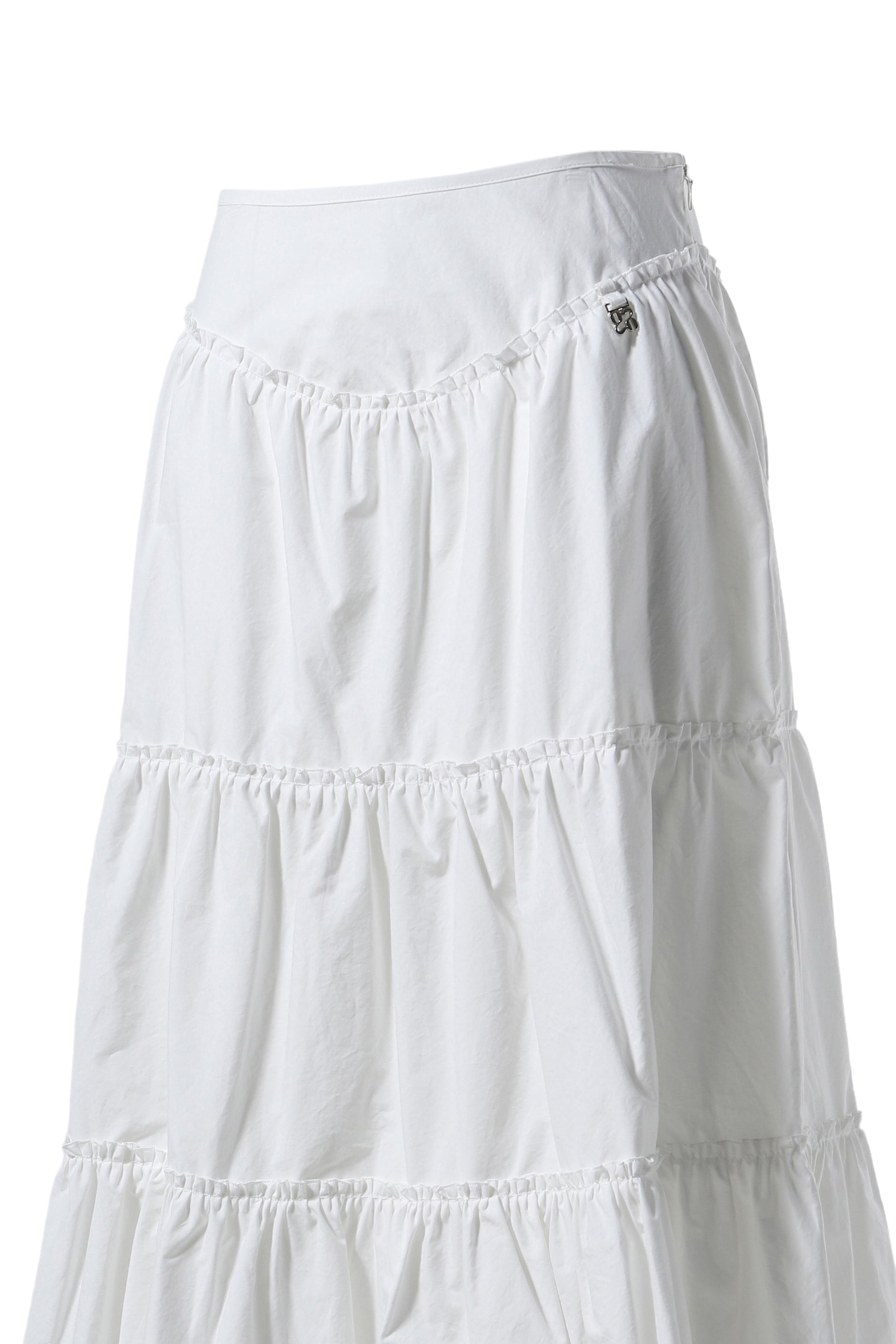 RODEO TIERED RUFFLE SKIRT  / WHT