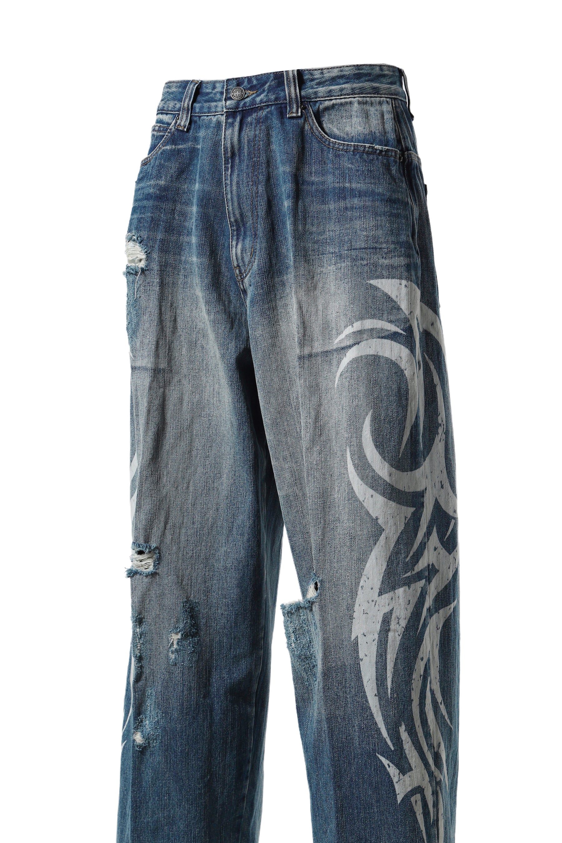 TATTOO PRINT XL COLOSSUS JEANS / BLU