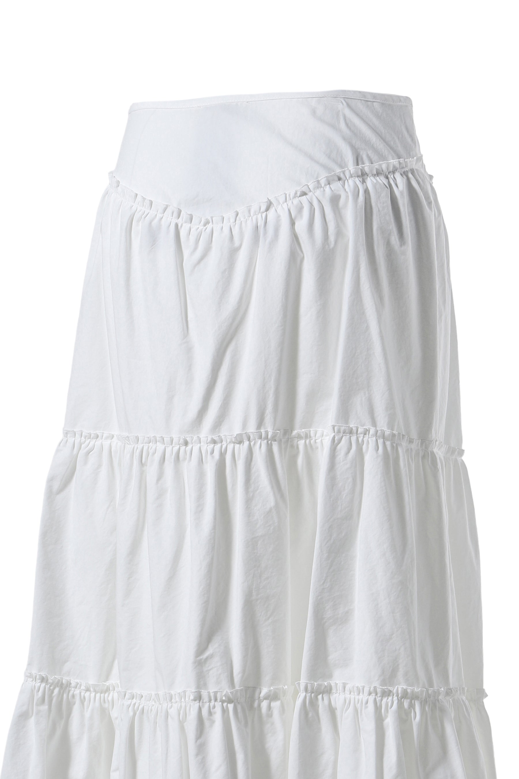 RODEO TIERED RUFFLE SKIRT  / WHT