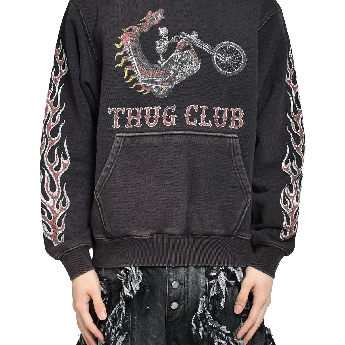 Thug Club FW25 Dragon Chopper Hoodie / Black - Nubian