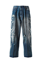 TATTOO PRINT XL COLOSSUS JEANS / BLU