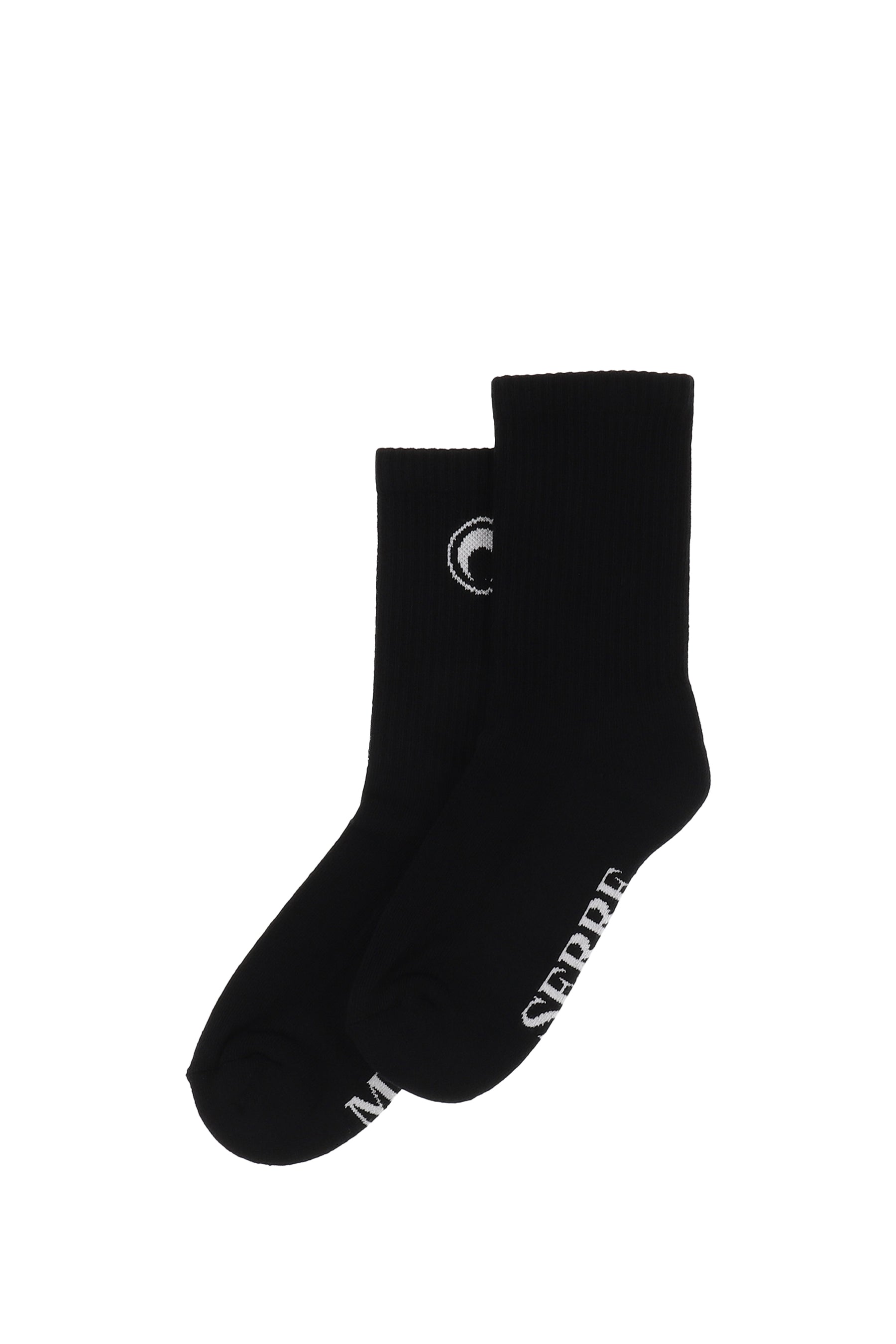 MOON LOGO KNIT ANKLE SOCKS / BLK 