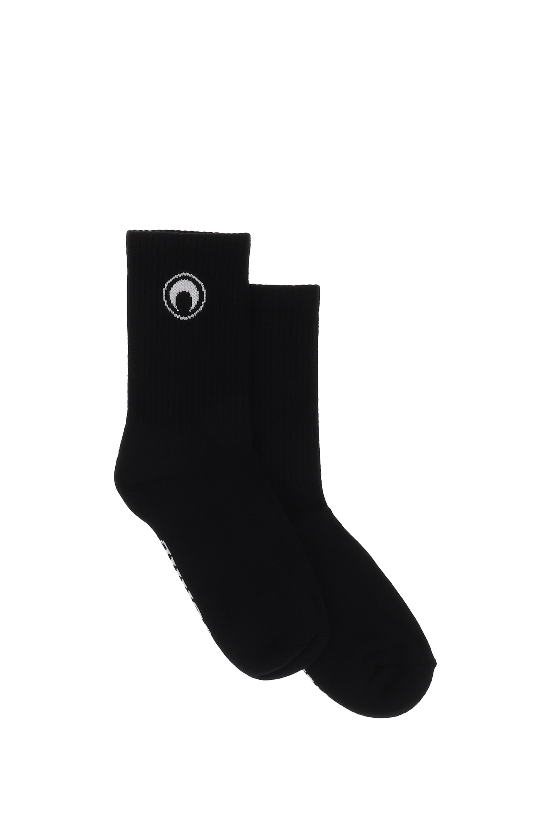 MOON LOGO KNIT ANKLE SOCKS / BLK