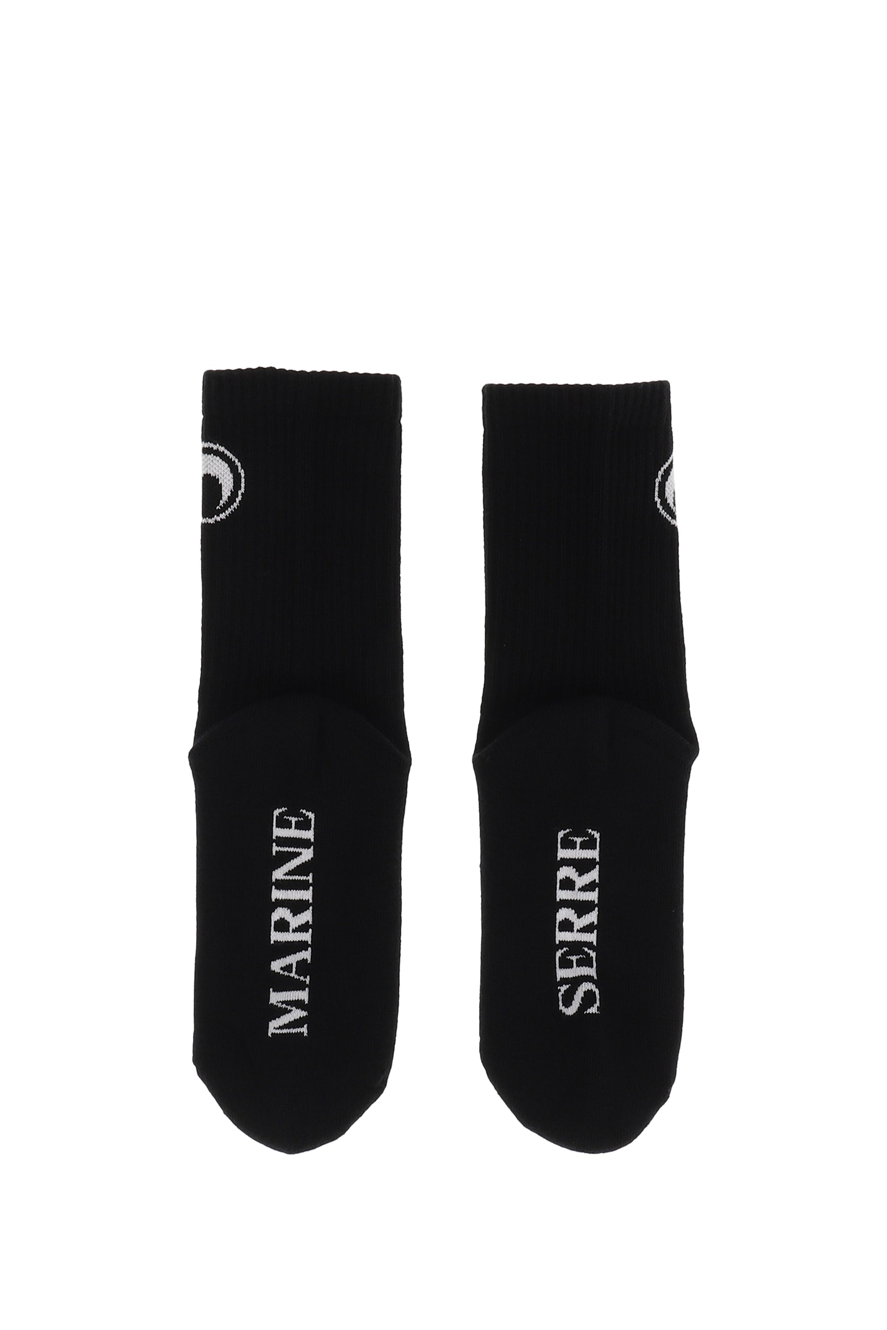 MOON LOGO KNIT ANKLE SOCKS / BLK 