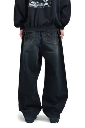DISTRESSED BAGGY JEANS / BLKOUT